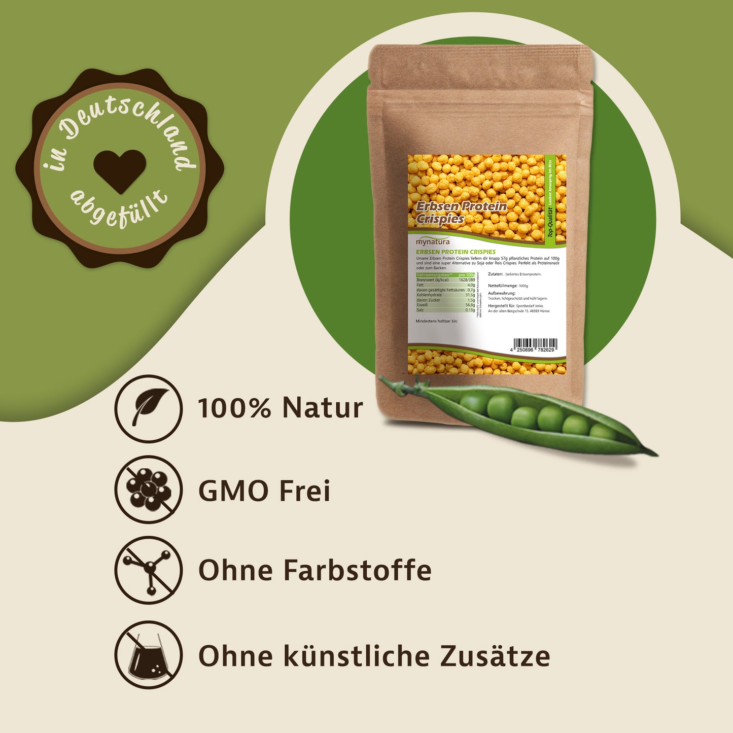 Mynatura Erbsenprotein Crispies  57% Eiweiß - 1000g