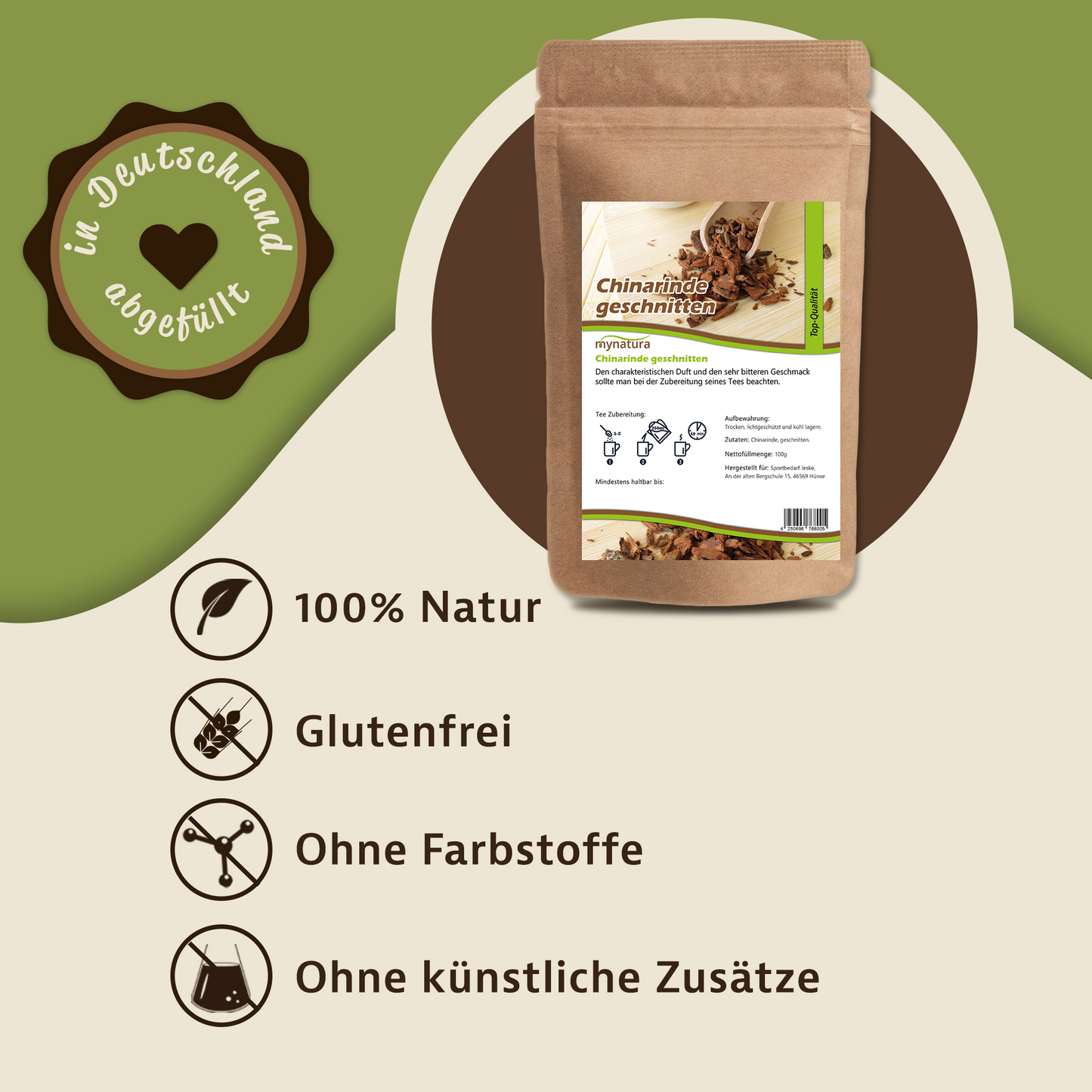 Mynatura Chinarinde geschnitten – 100g Beutel