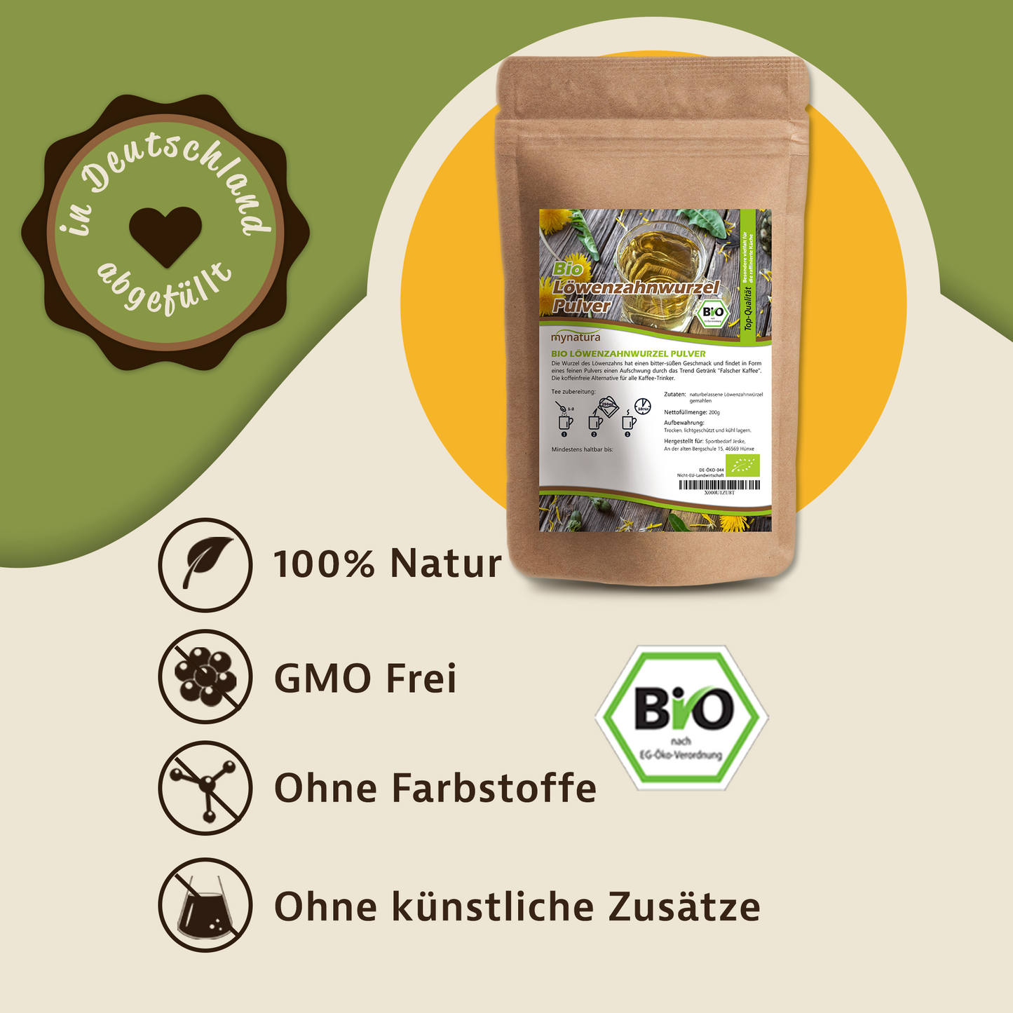 Mynatura Bio Löwenzahnpulver – 200g