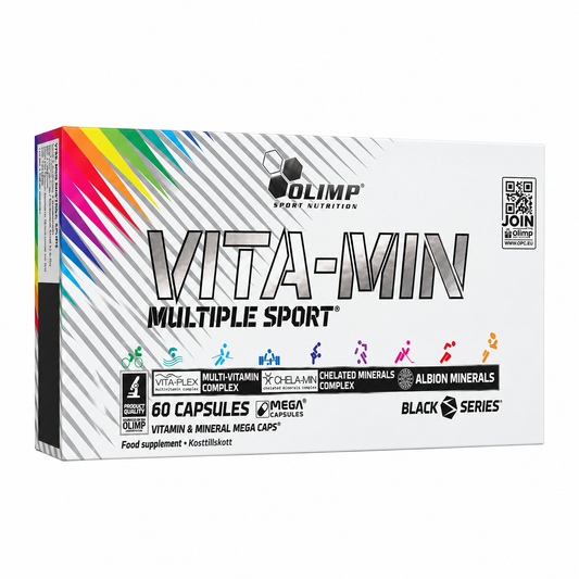 OLIMP Vita-Min Multiple Sport – Verpackung auf weißem Hintergrund ohne lose Kapseln