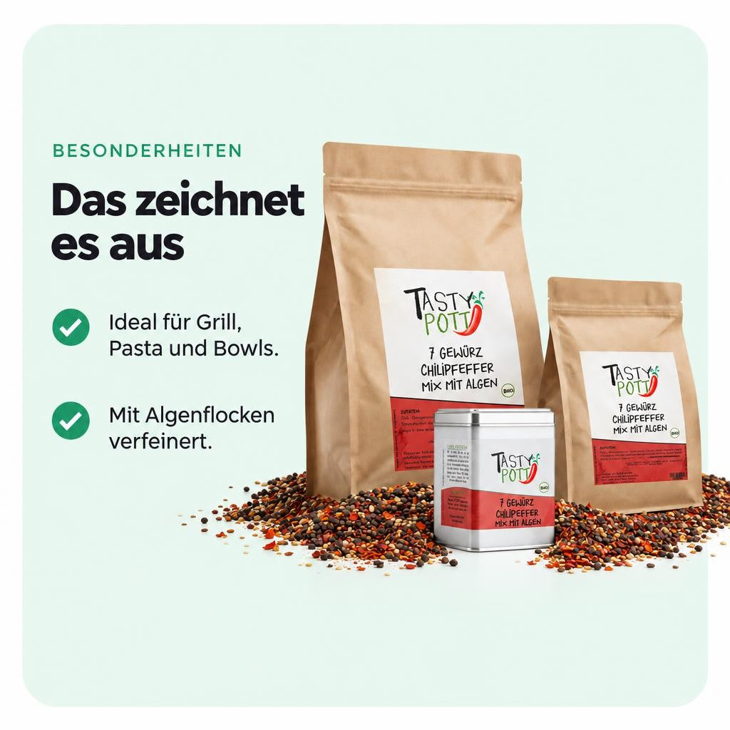 Tasty Pott 7 Gewürz Chilipfeffer mit Algen - im Beutel – Bild 5