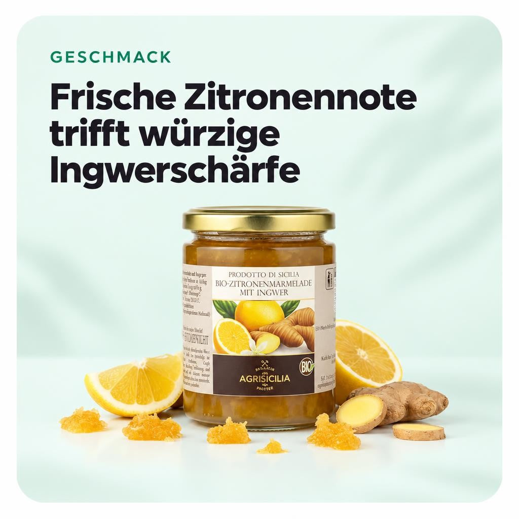 Agrisicilia bio Zitronen-Marmelade mit Ingwer,  360g – Bild 4
