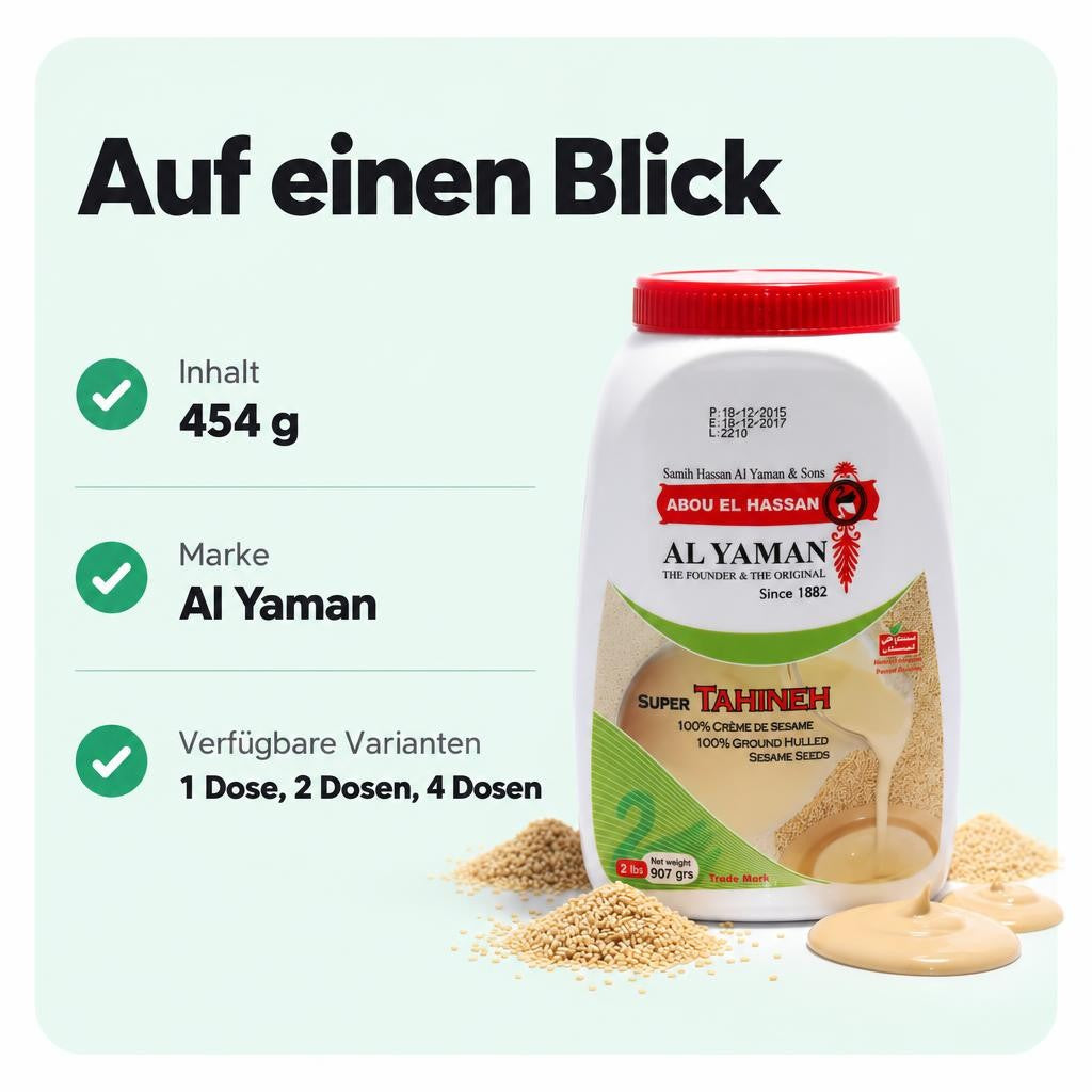 Al Yaman Sesampaste Tahina - Tahineh 454g – Bild 3