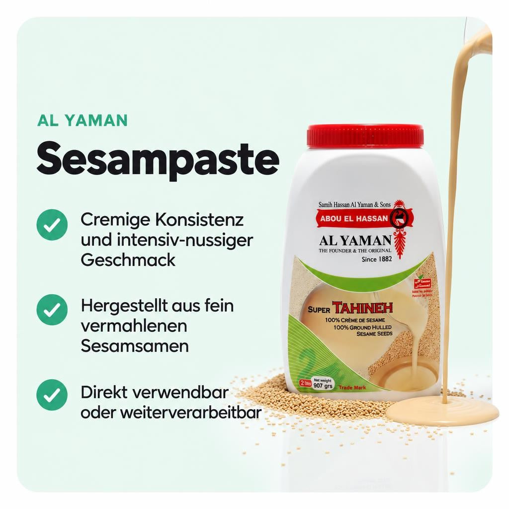 Cremige Sesampaste mit intensiv-nussigem Geschmack für vielfältige Rezepte.