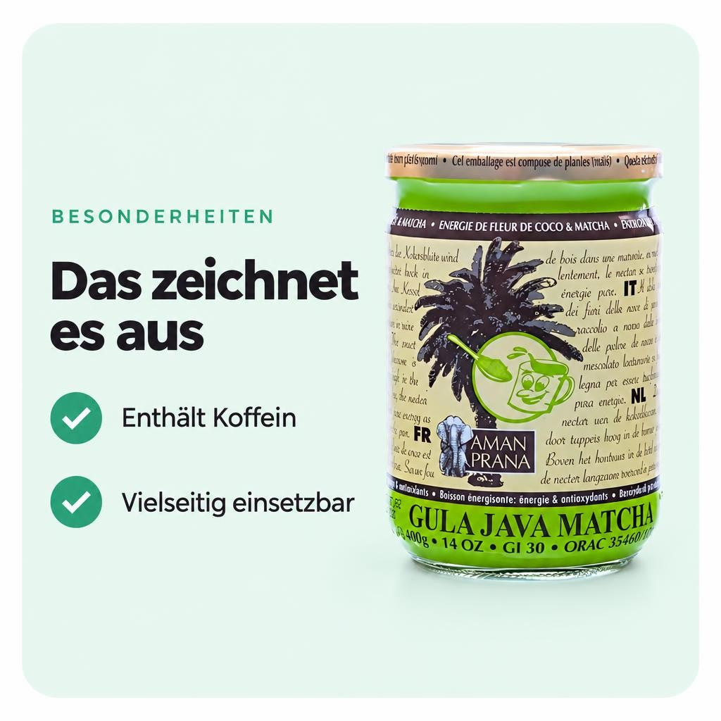 Aman Prana Bio Gula Java Matcha, 400g – Bild 5