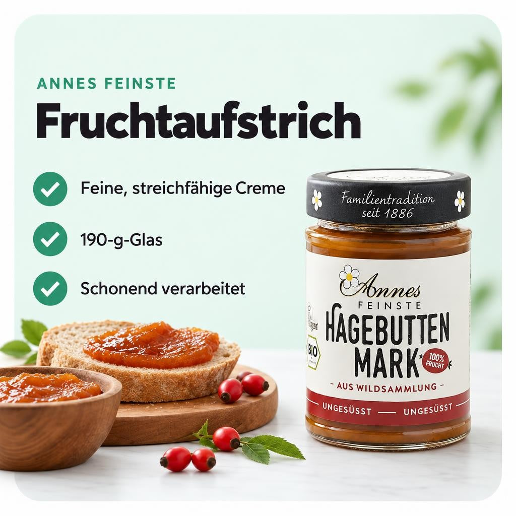 Annes Feinste Bio Hagebuttenmark - 190g Glas – Bild 2