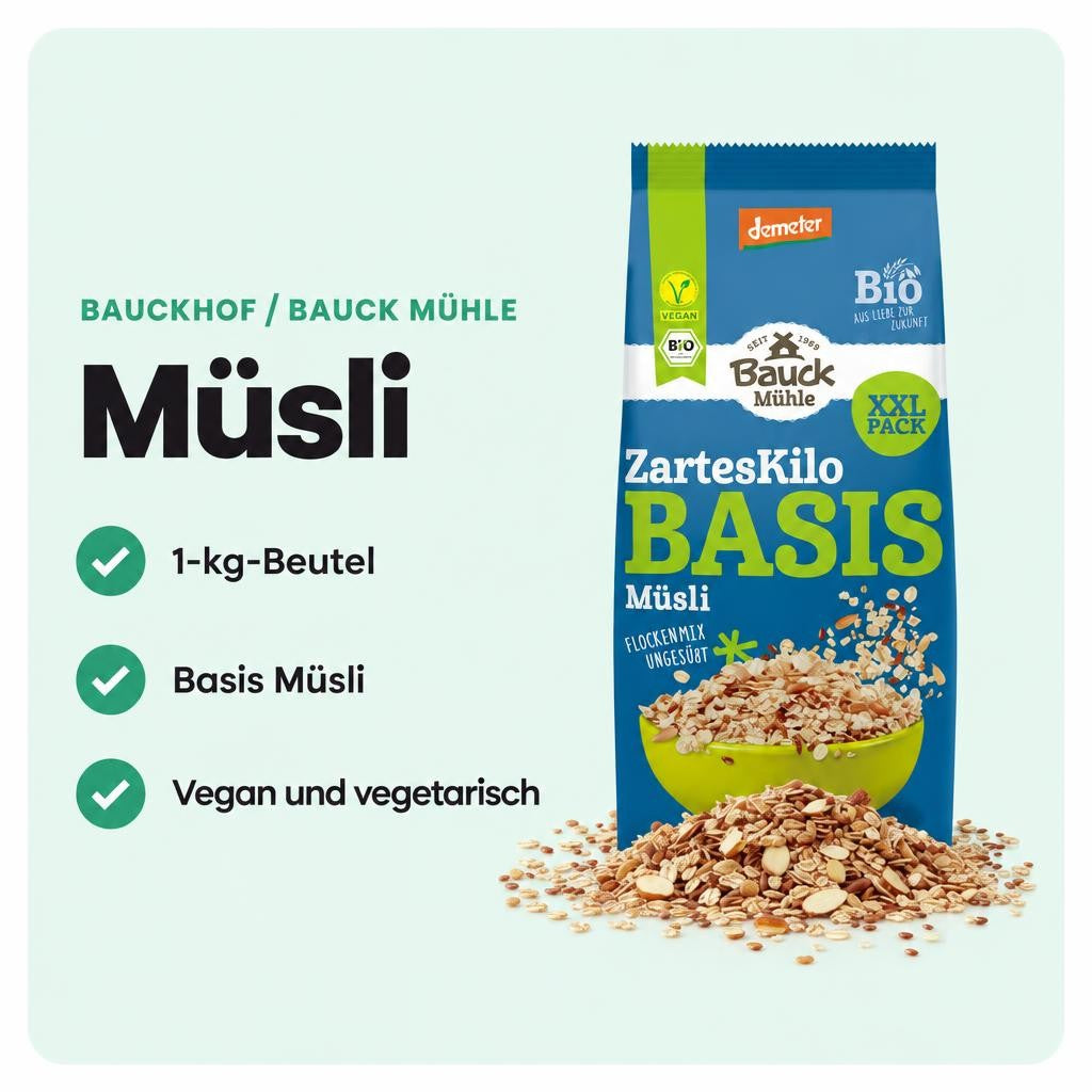 Basis Müsli in Demeter-Qualität für individuelle Frühstücksideen.
