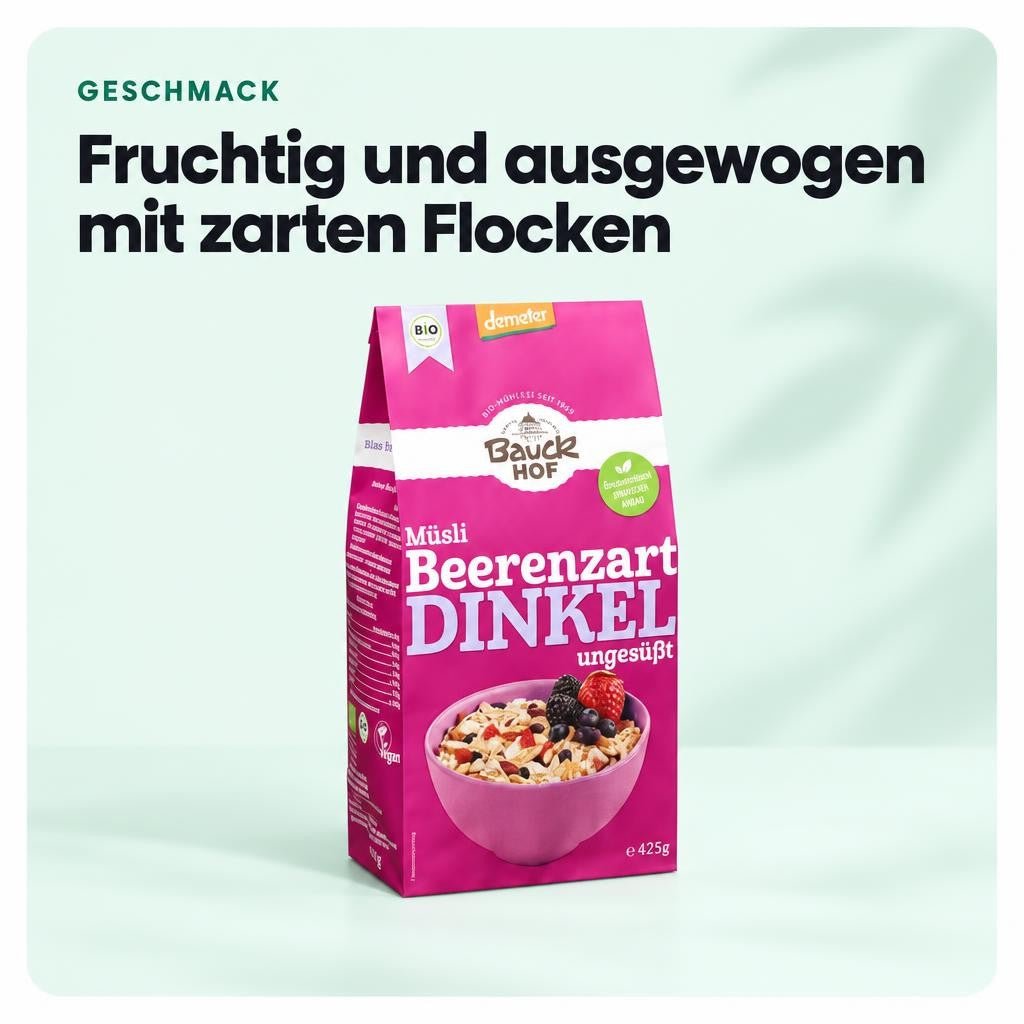 Bauckhof Bio Dinkelmüsli Beerenzart – Bild 4