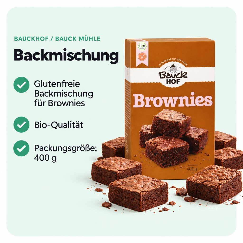 Glutenfreie Brownies-Backmischung in Bio-Qualität von Bauckhof.