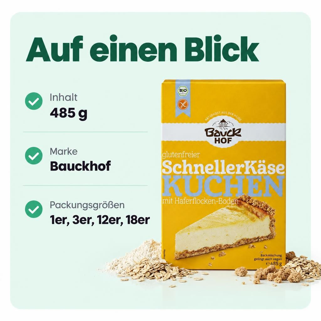 Bauckhof Der schnelle Käsekuchen - bio Backmischung - glutenfrei 485g – Bild 3