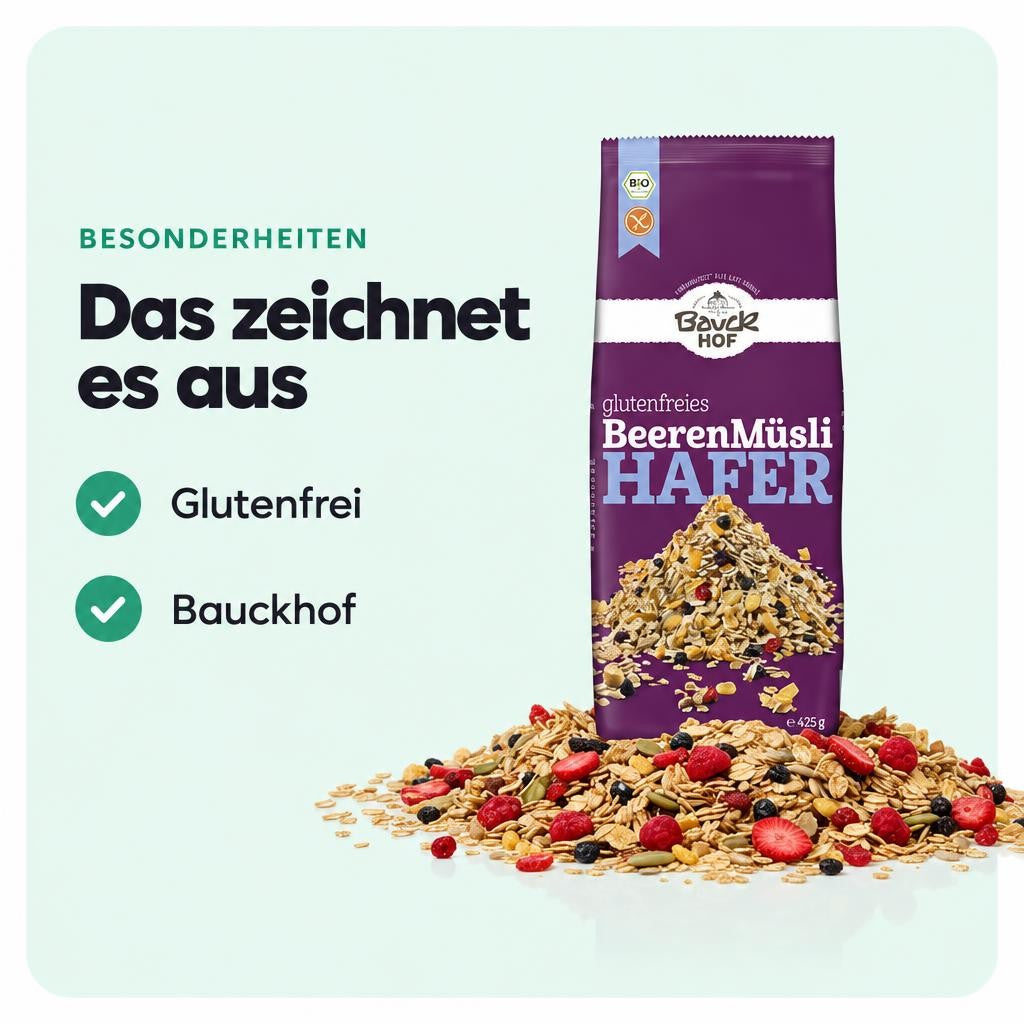 Bauckhof Bio Hafermüsli Beeren glutenfrei – Bild 5