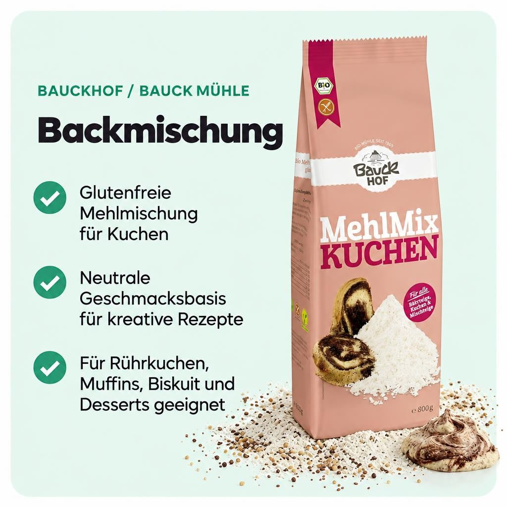 Bauckhof Bio Mehl Mix Kuchen glutenfrei - 800g – Bild 2