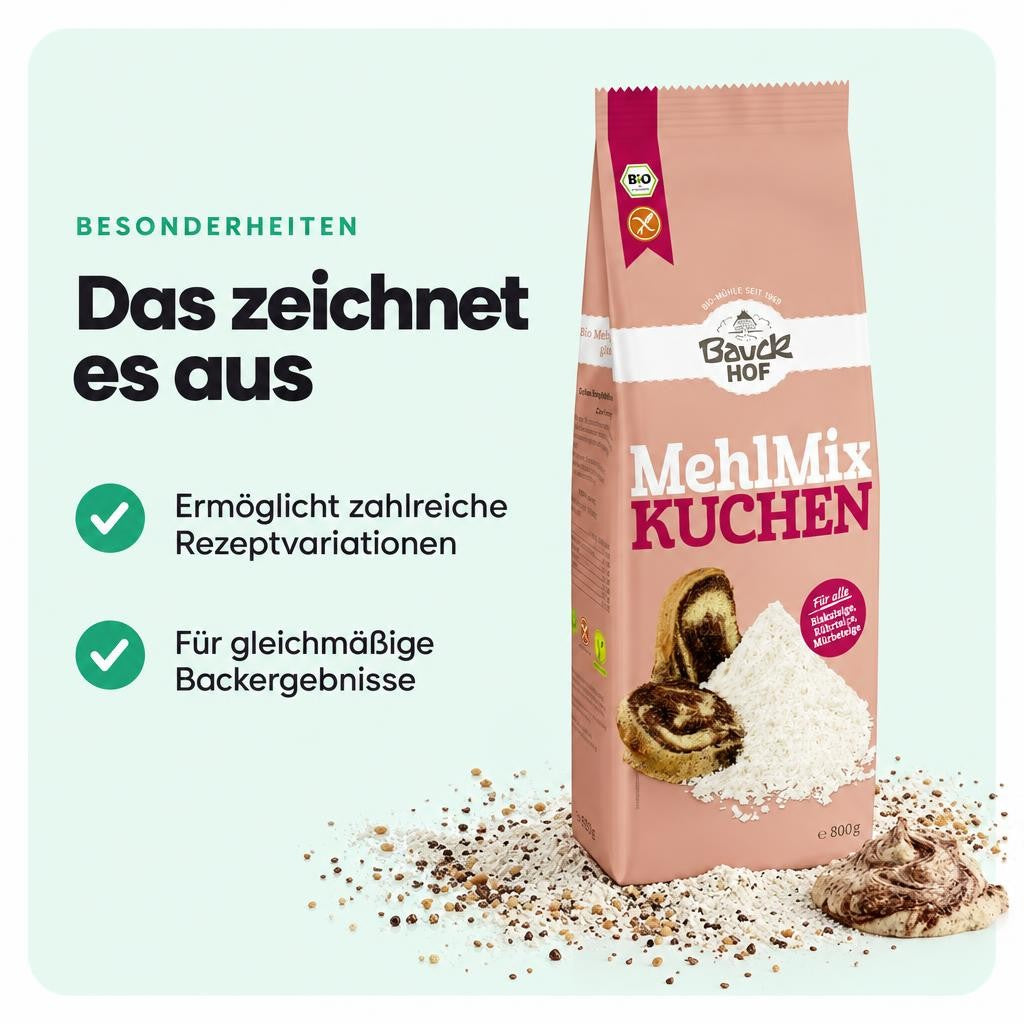 Bauckhof Bio Mehl Mix Kuchen glutenfrei - 800g – Bild 5