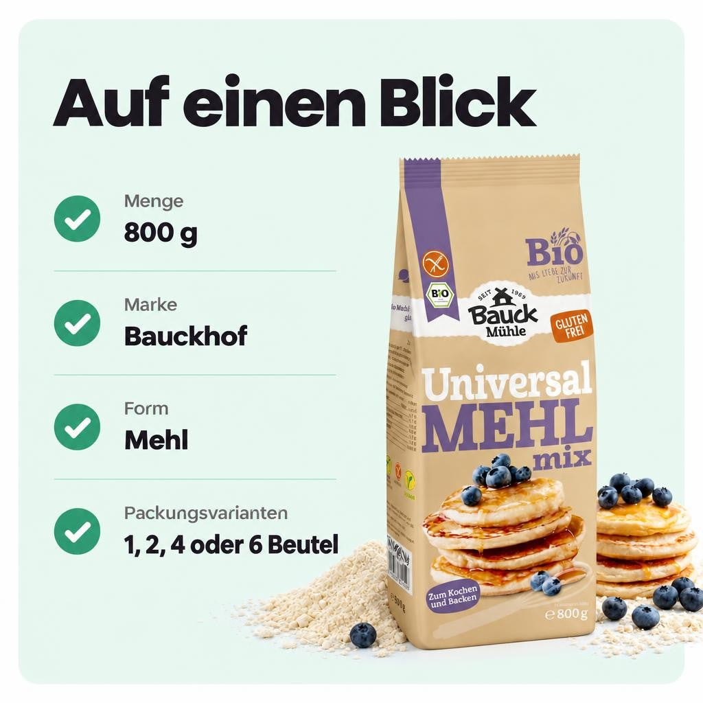 Bauckhof Bio Universal Mehl-Mix glutenfrei - 800g – Bild 3