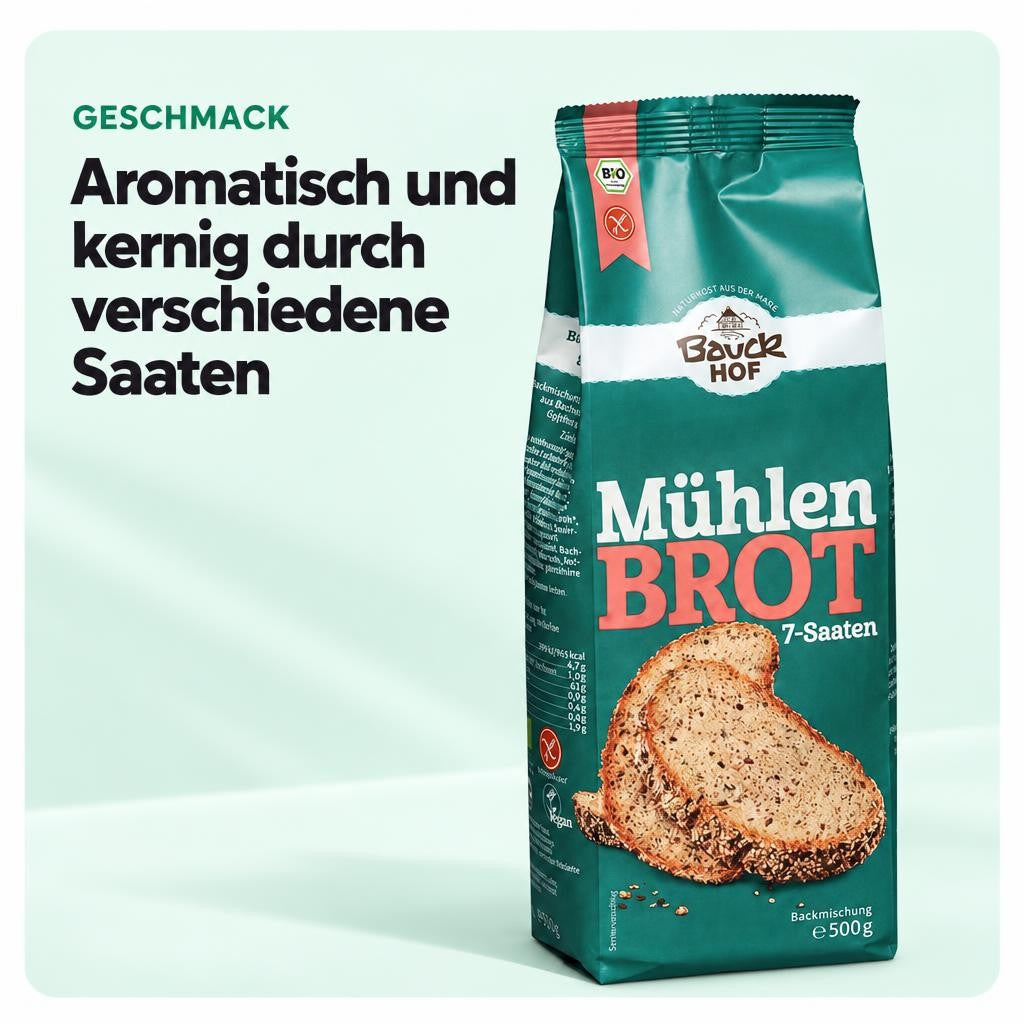 Bauckhof Bio Mühlenbrot 7-Saaten Mix - glutenfrei (6x500g) – Bild 4