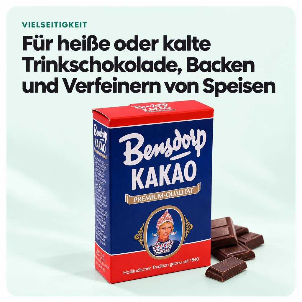 Bensdorp Kakao, Kakaopulver, Trinkschokolade, Getränkepulver 250g – Bild 4