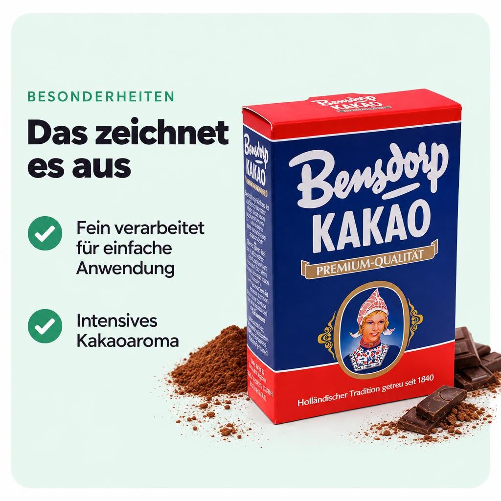 Bensdorp Kakao, Kakaopulver, Trinkschokolade, Getränkepulver 250g – Bild 5