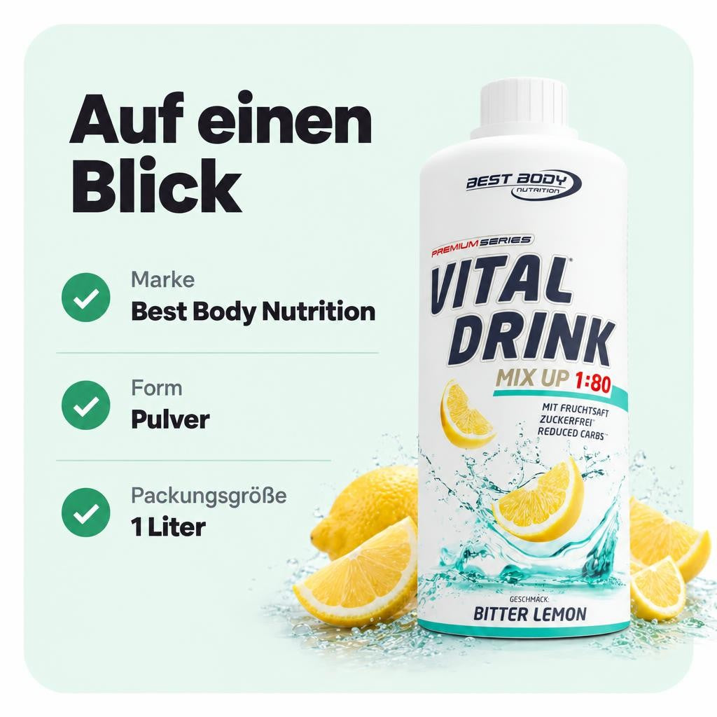 Best Body Nutrition - Vital Drink - verschiedene Sorten 1L – Bild 3