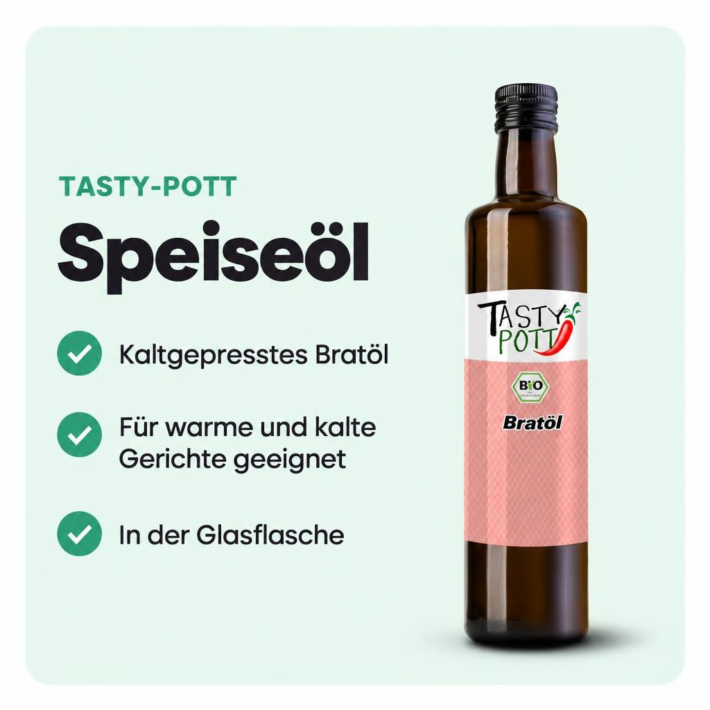 Tasty Pott Bio Bratöl kaltgepresst - in Glasflasche – Bild 2