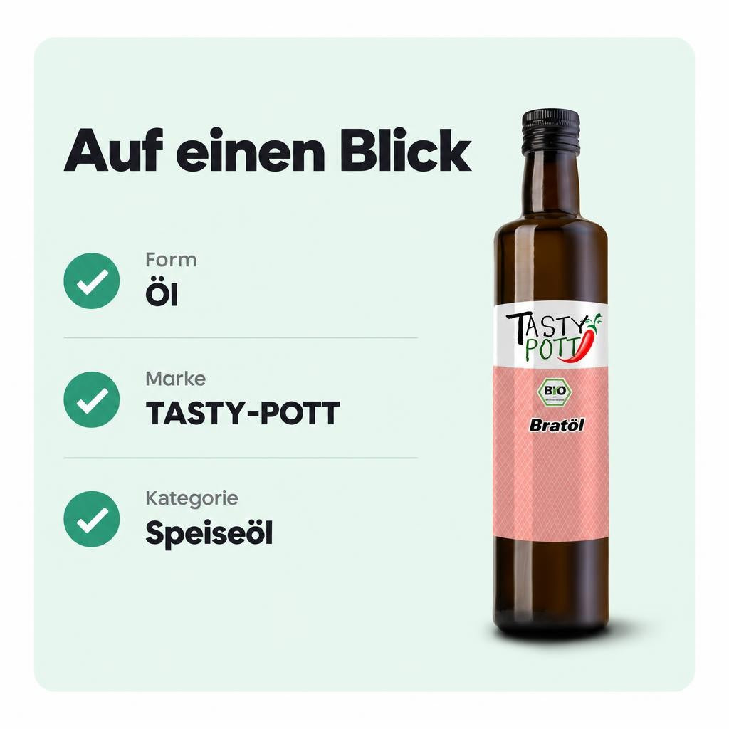Tasty Pott Bio Bratöl kaltgepresst - in Glasflasche – Bild 3