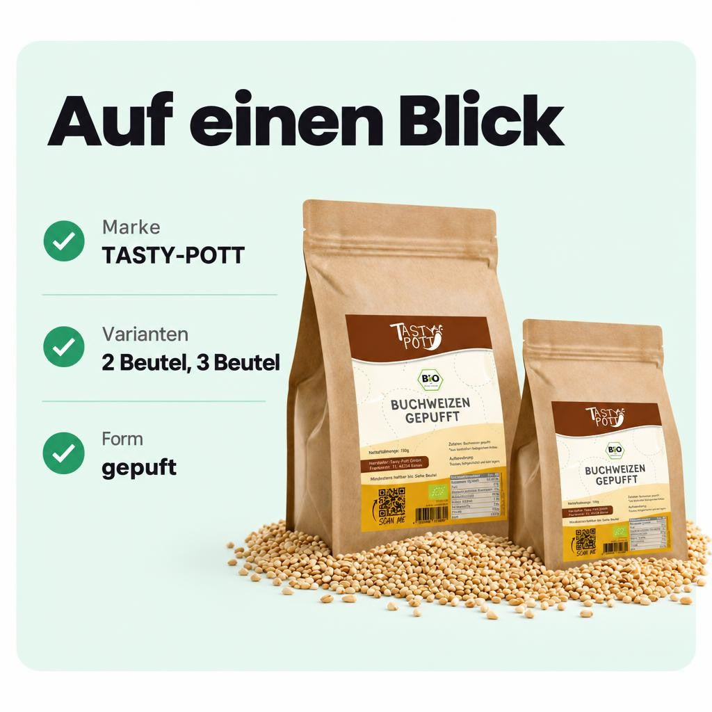 Tasty Pott Bio Buchweizen gepufft -  im Beutel – Bild 3