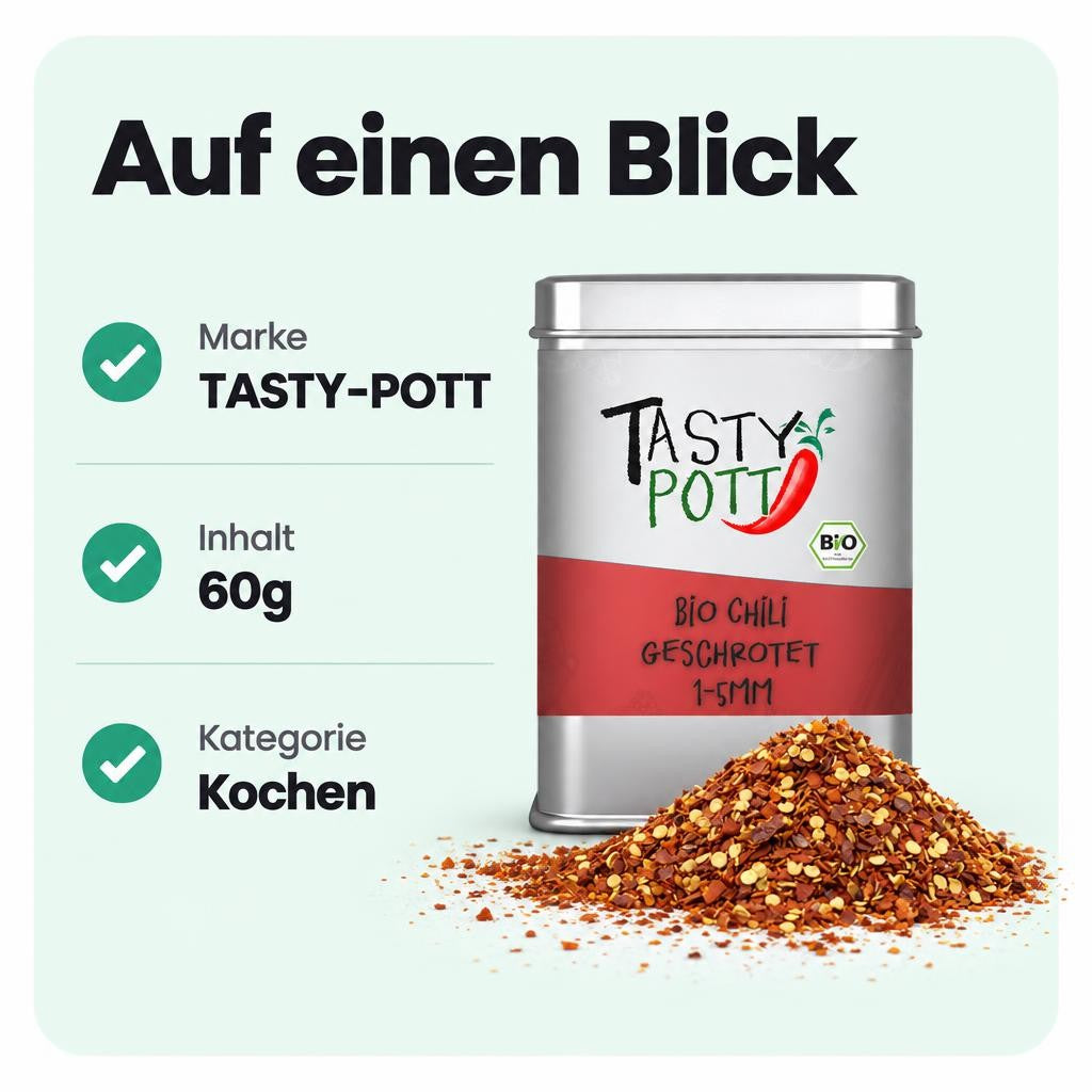 Tasty Pott Bio Chili geschrotet - mit Saat - 60g – Bild 3