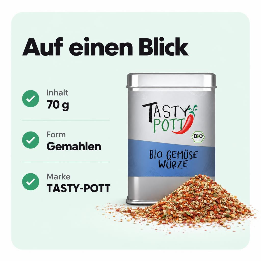 Tasty Pott Bio Gemüse Würze - 70g Dose – Bild 3