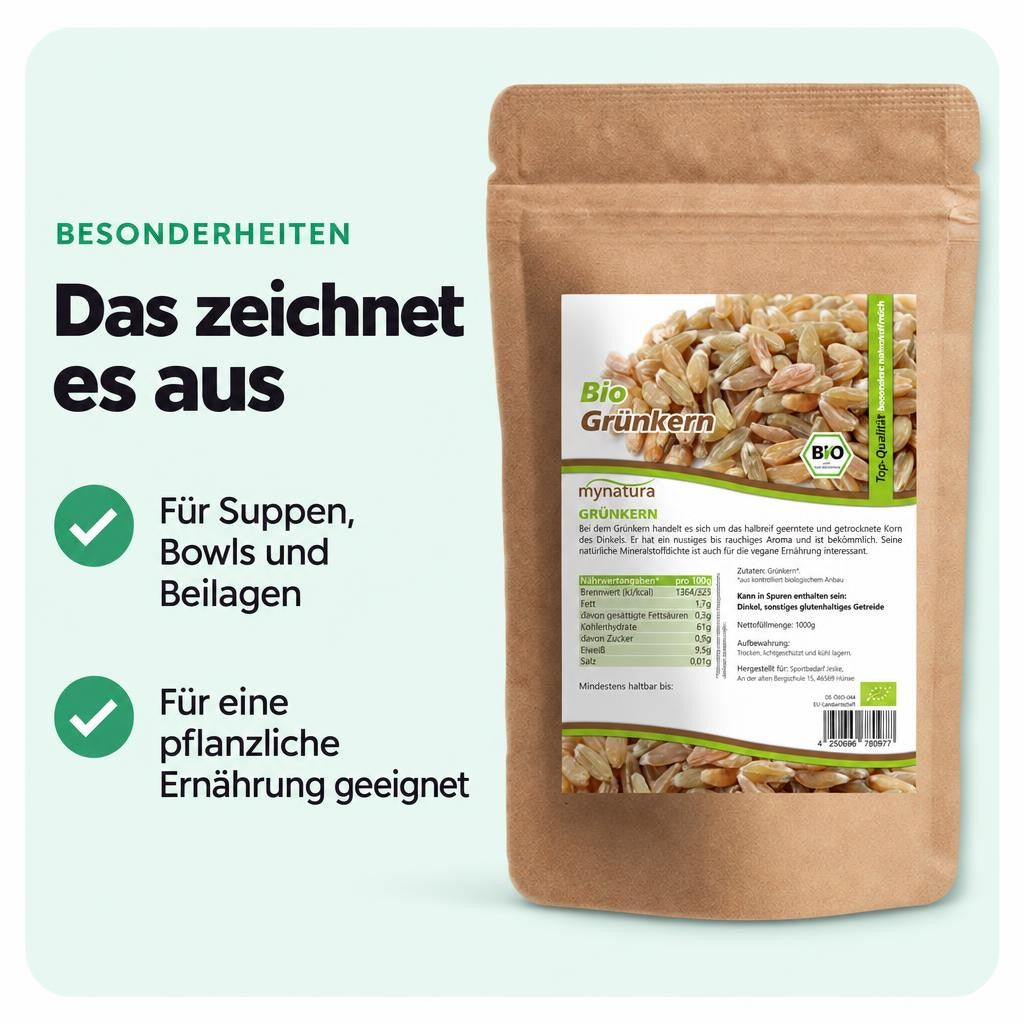 Mynatura Bio Grünkern ganz 1kg – Bild 5