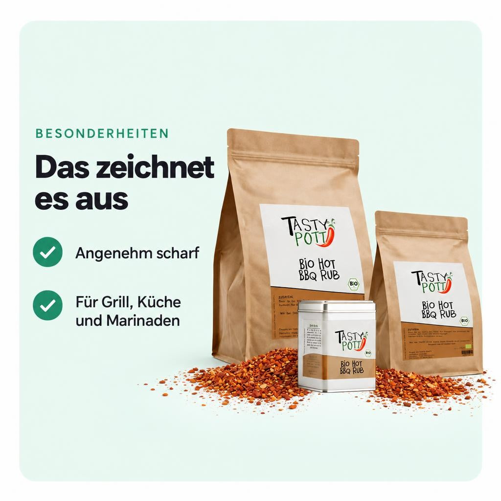 Tasty Pott Bio Hot BBQ Rub - im Beutel – Bild 5