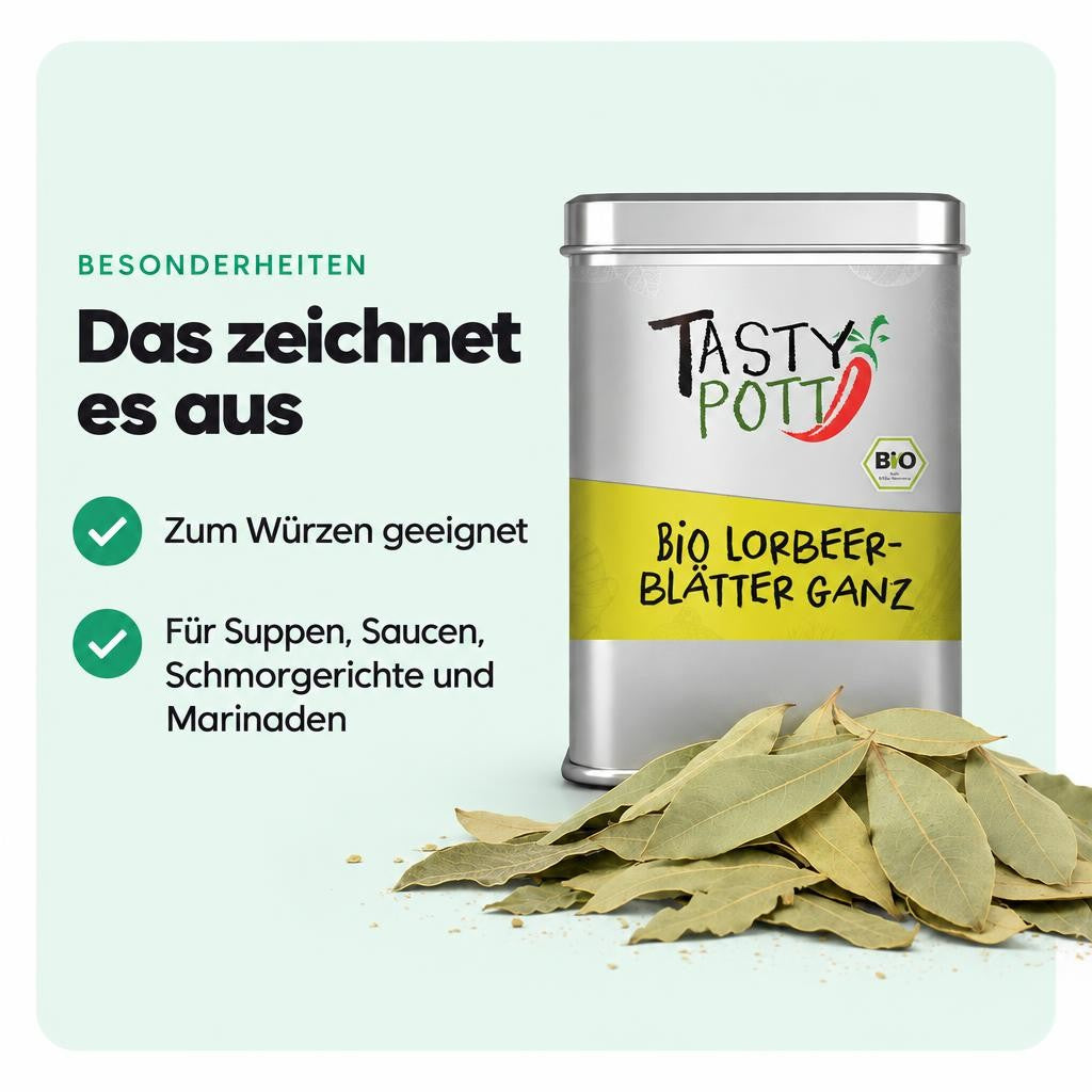 Tasty Pott Bio Lorbeerblätter getrocknet - 5g Dose – Bild 5