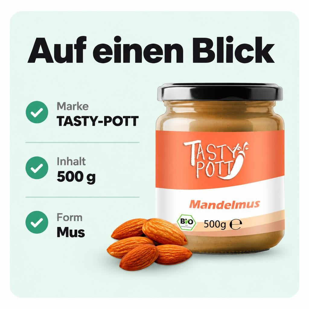 Tasty Pott Bio Mandelmus braun 500g – Bild 3