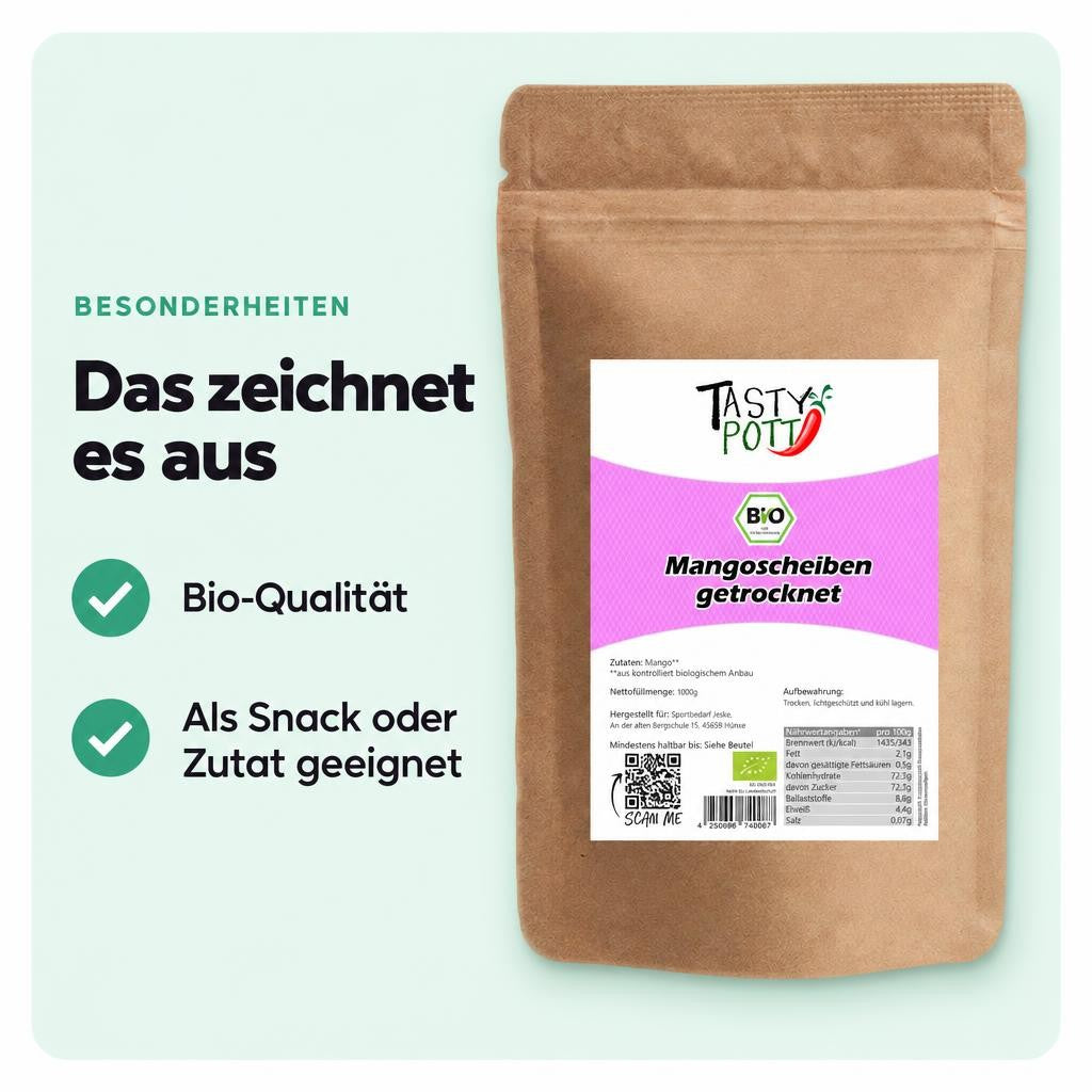 Tasty Pott Bio Mango getrocknet - im Beutel – Bild 5