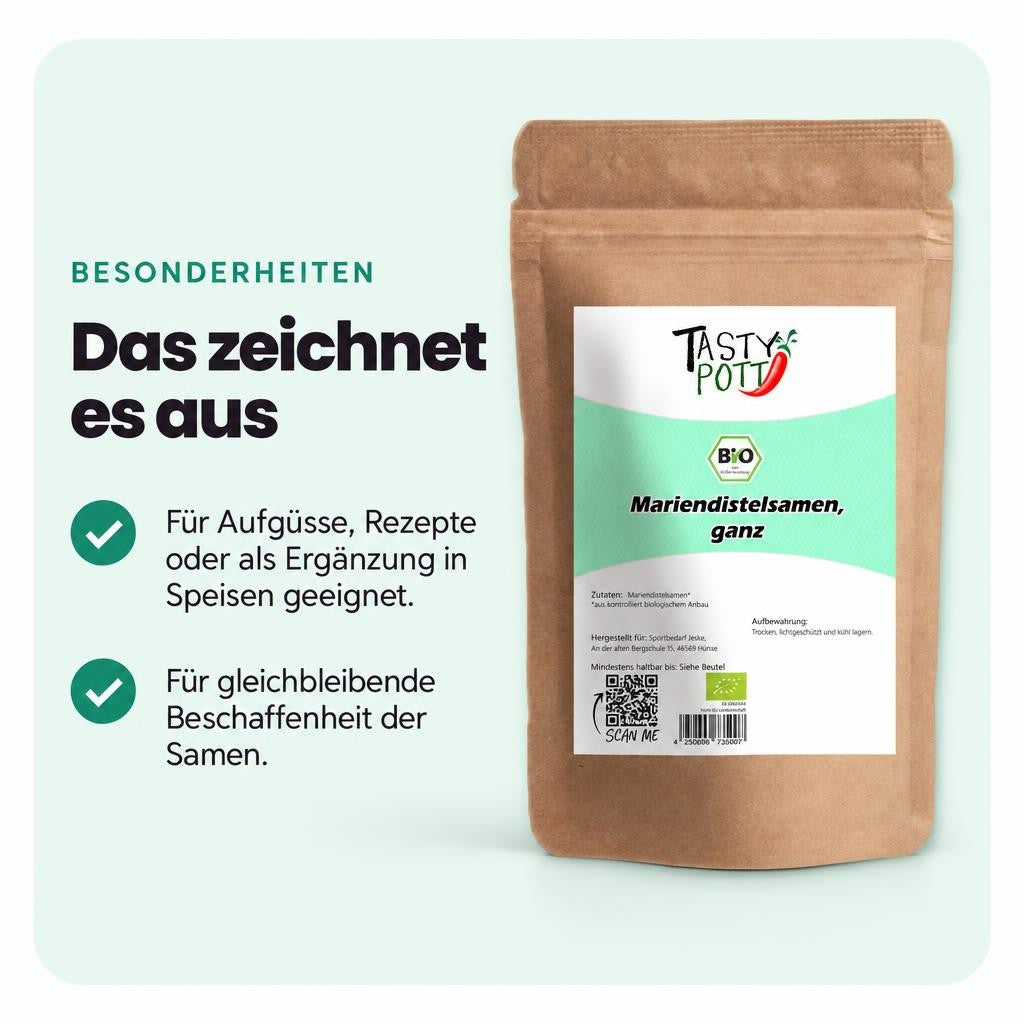 Tasty Pott Bio Mariendistel ganze Samen - im Beutel – Bild 5
