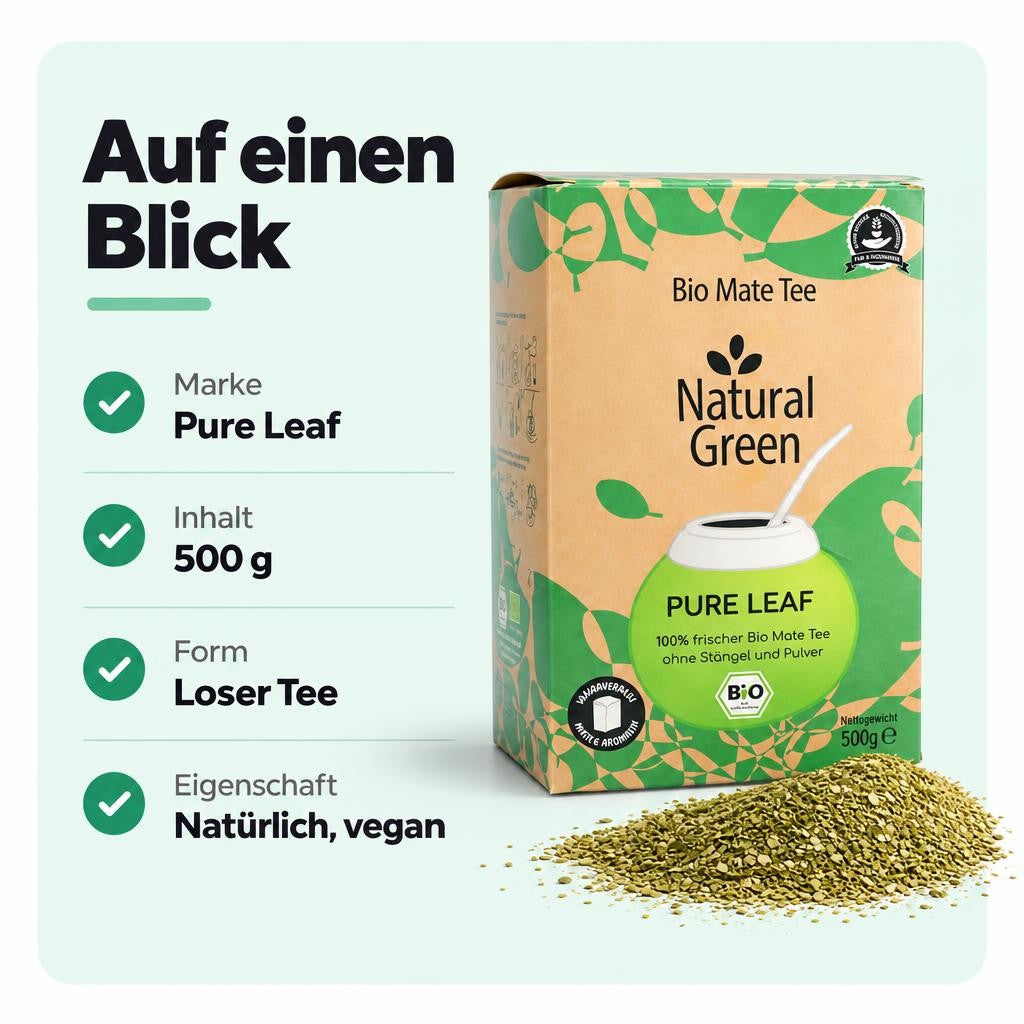 Natural Green Pure Leaf Bio Mate Tee - 500g – Bild 3