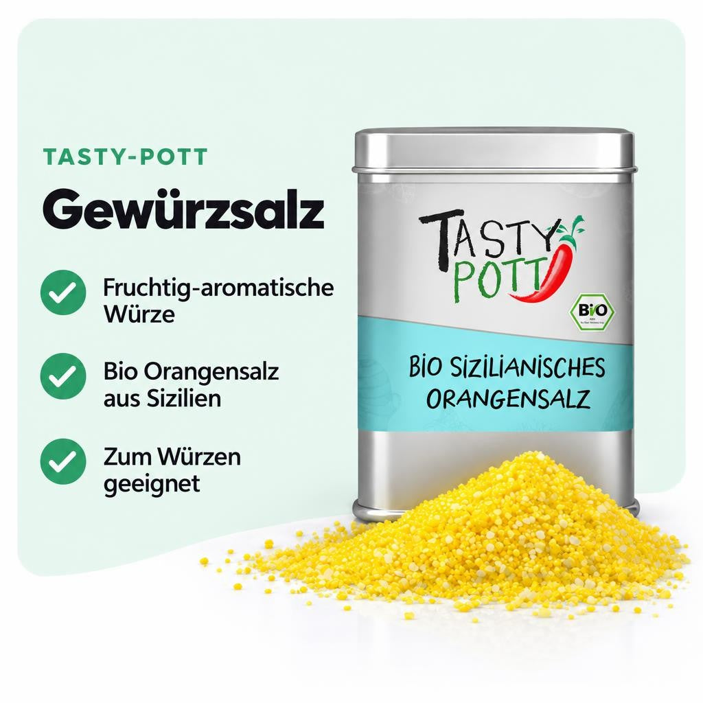 Tasty Pott Bio Orangensalz aus Sizilien - 125g Dose – Bild 2