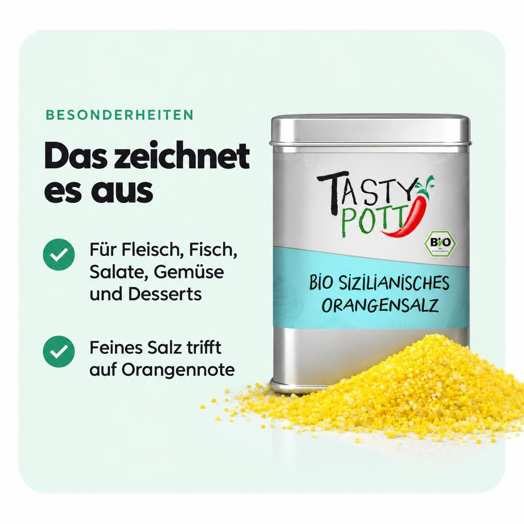 Tasty Pott Bio Orangensalz aus Sizilien - 125g Dose – Bild 5