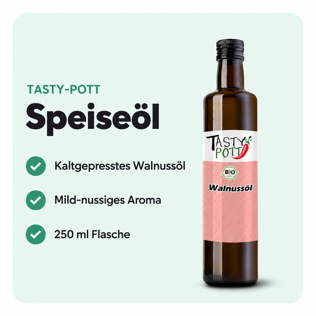 Tasty Pott Bio Walnussöl - Kaltgepresst - 250ml Flasche – Bild 2