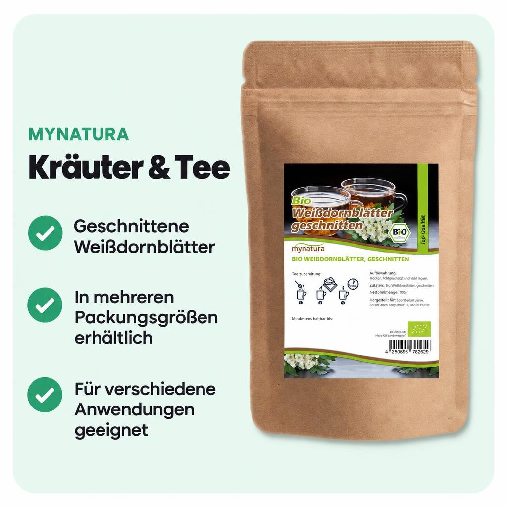 Geschnittene Weißdornblätter von Mynatura für vielseitige Anwendungen.