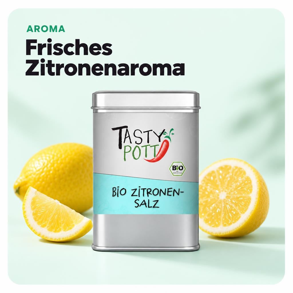 Tasty Pott Bio Zitronensalz - Salz - 100g Dose – Bild 4