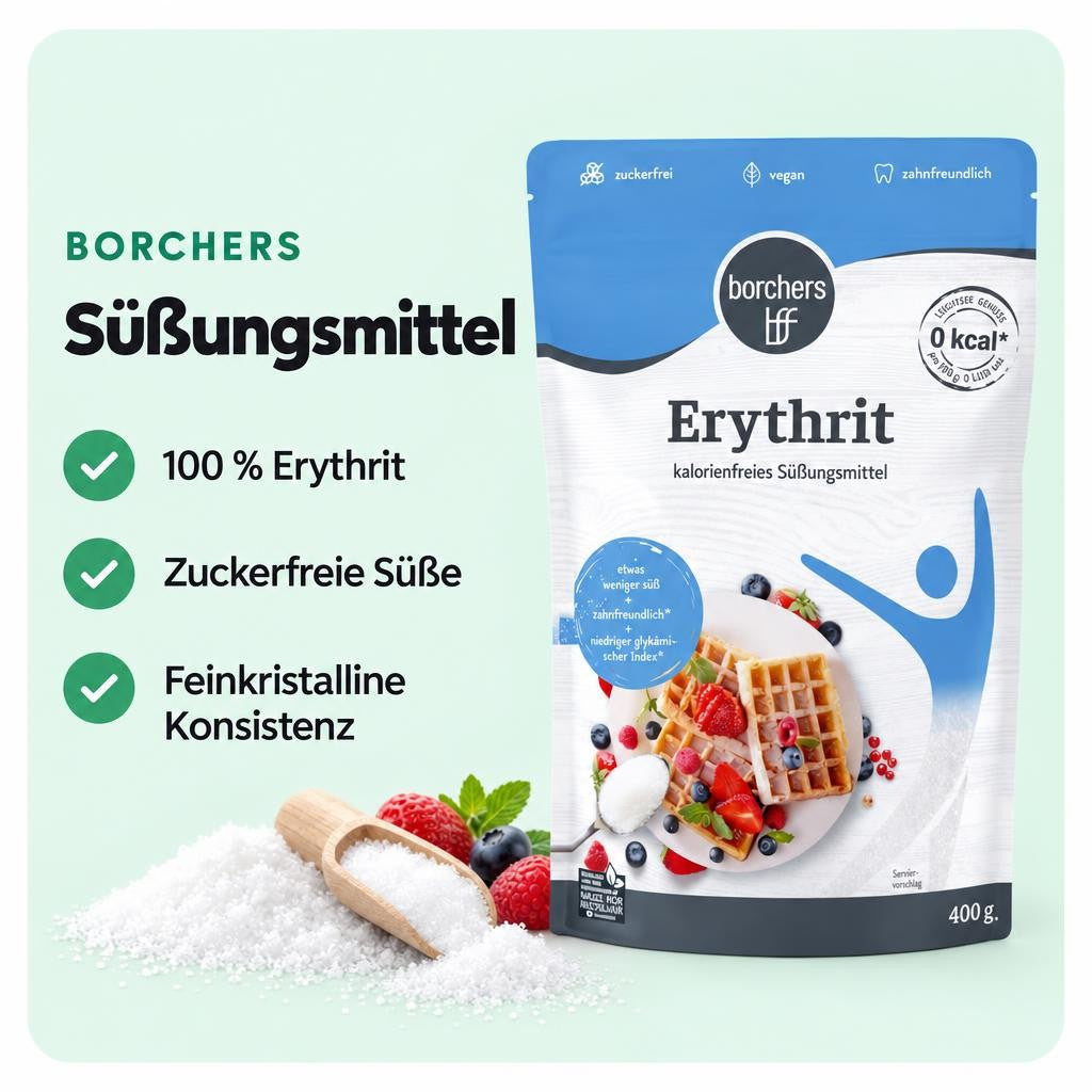 100 % Erythrit als kalorienfreie Alternative für süße Speisen und Getränke.