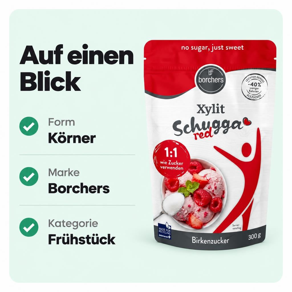 Birkenzucker Xylit als Alternative zu herkömmlichem Zucker.