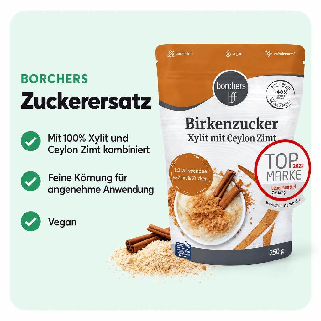 borchers Birkenzucker 100% Xylit mit Ceylon Zimt - 250g – Bild 2