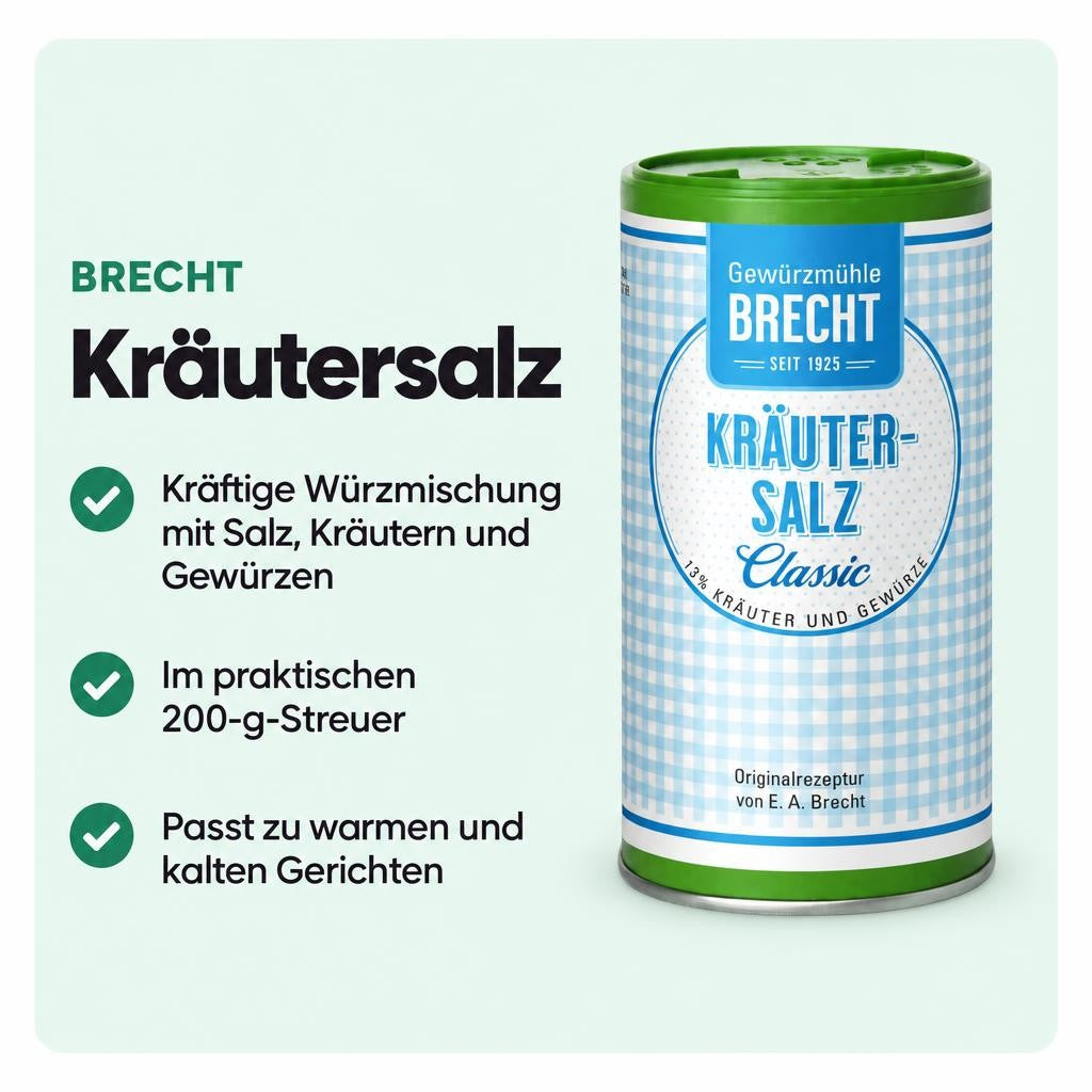 Brecht Kräutersalz, Classic Streuer, 200g – Bild 2