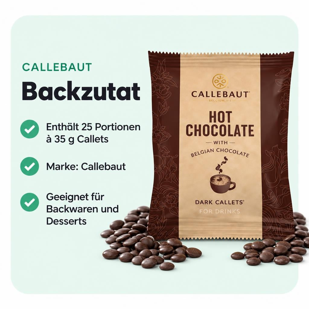 Dunkle Callets für intensiven Schokoladengeschmack beim Backen.