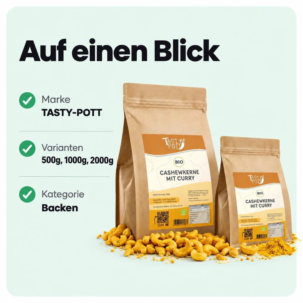 Tasty Pott Cashewkerne Curry geröstet und gesalzen - im Beutel – Bild 3
