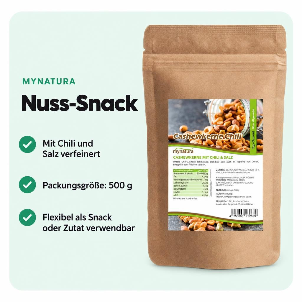 Mynatura Cashewkerne mit Chili und Salz – 500g – Bild 2