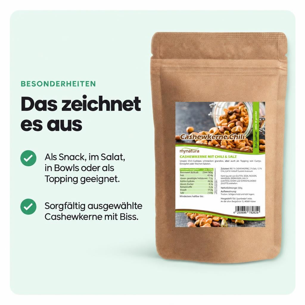 Mynatura Cashewkerne mit Chili und Salz – 500g – Bild 5