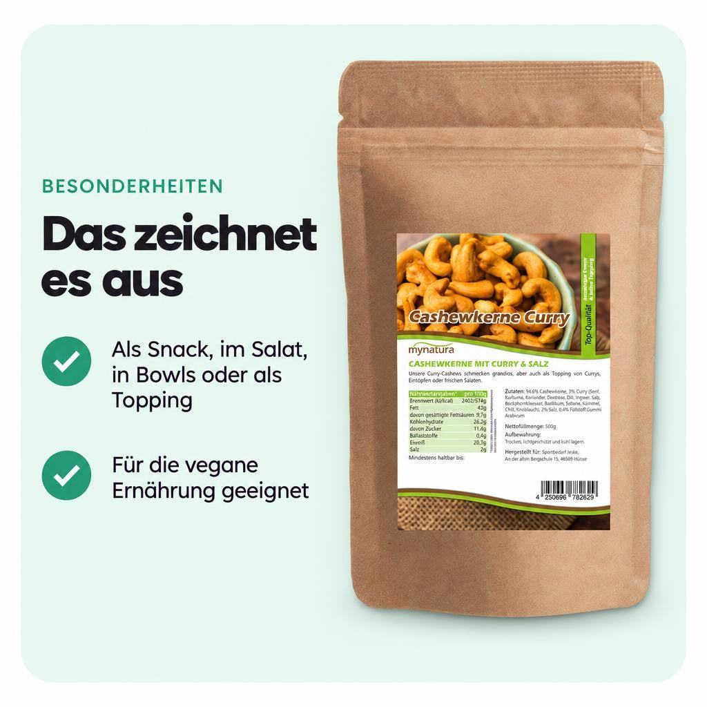 Mynatura Cashewkerne mit Curry und Salz – 500g – Bild 5