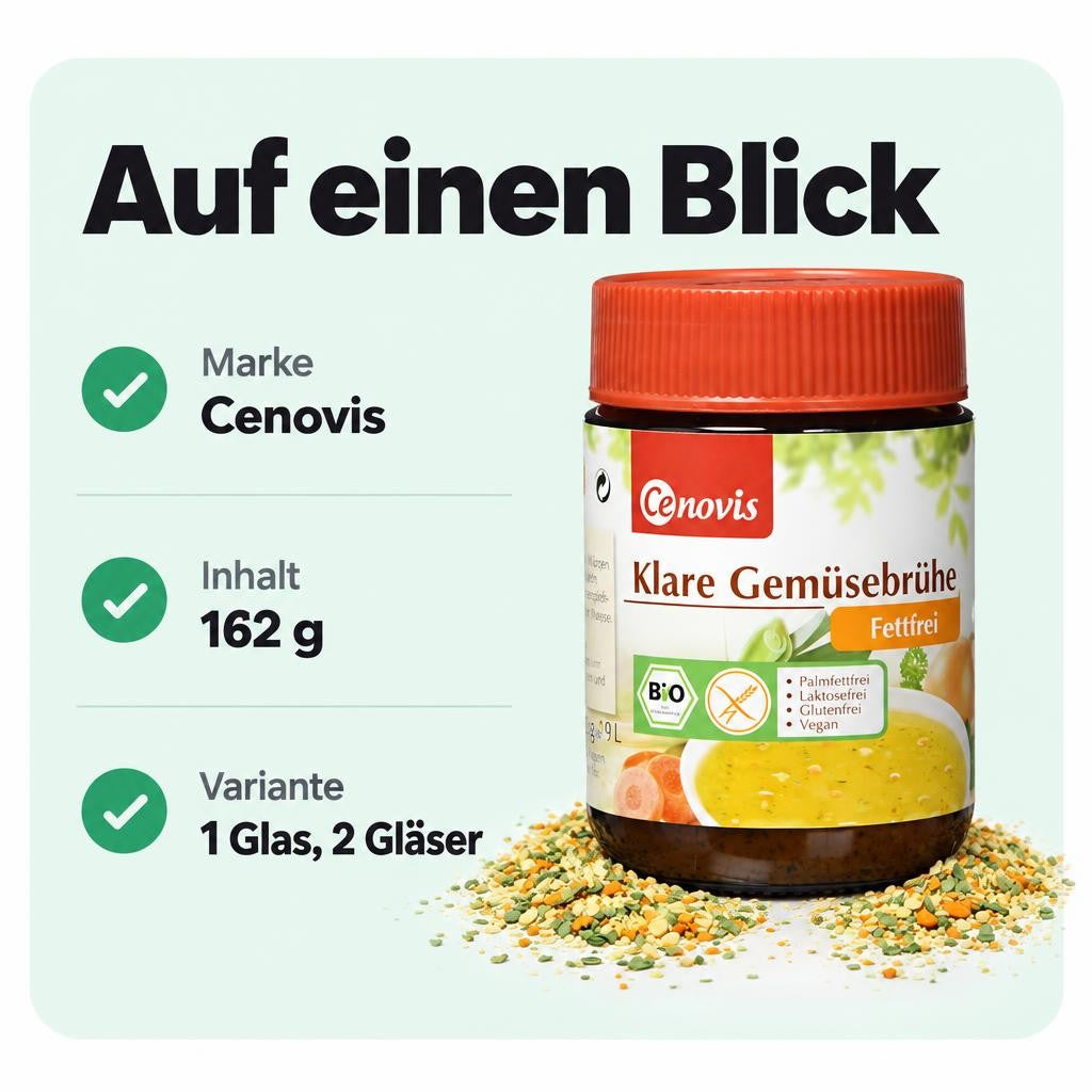 Cenovis Bio Gemüsebrühe fettfrei, vegan und glutenfrei, 162g – Bild 3