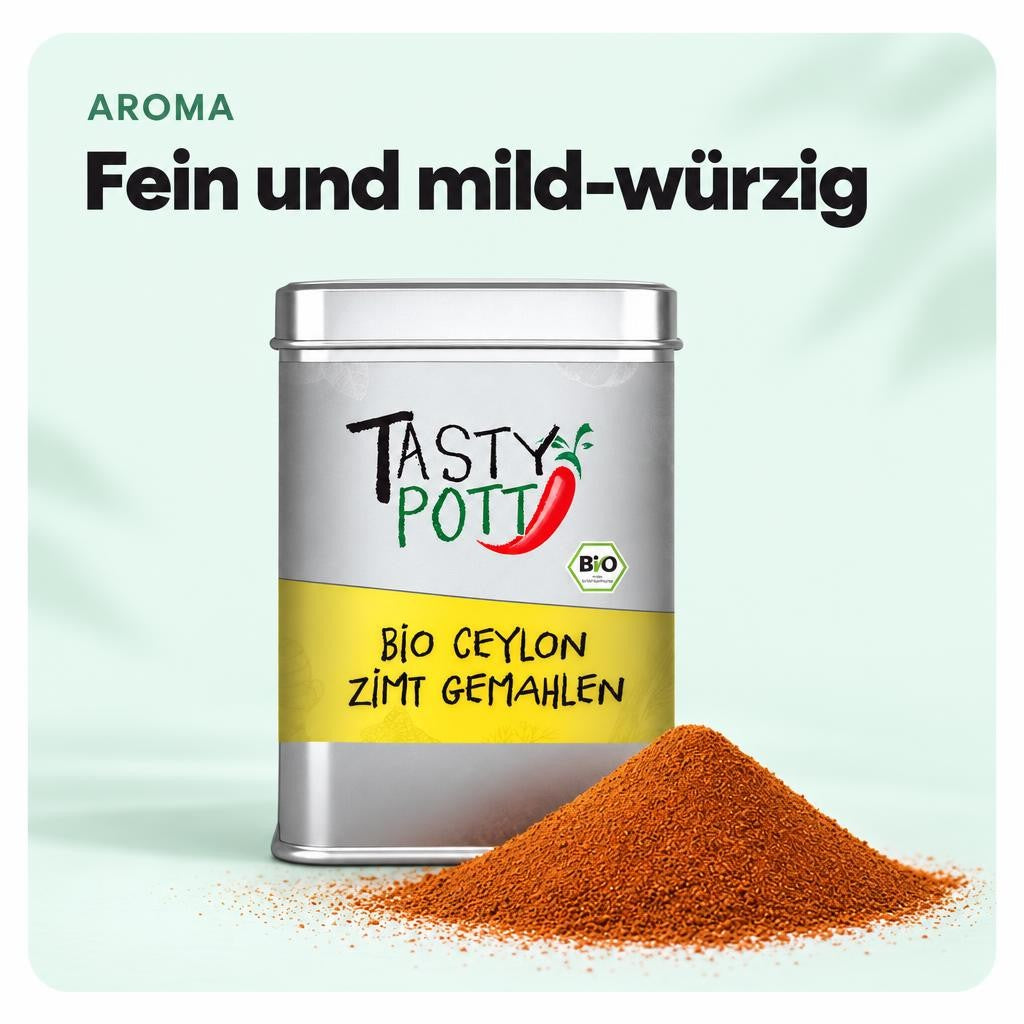 Tasty Pott Ceylon Zimt Pulver - Bio Qualität - 100g Dose – Bild 4